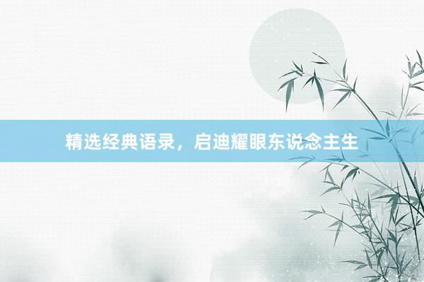 精选经典语录，启迪耀眼东说念主生